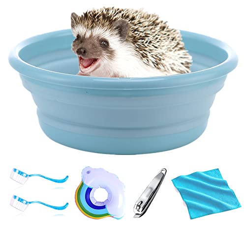 WOLEDOE Hedgehog Bath Supplies Kit, Bathtub and Cleaning Brush