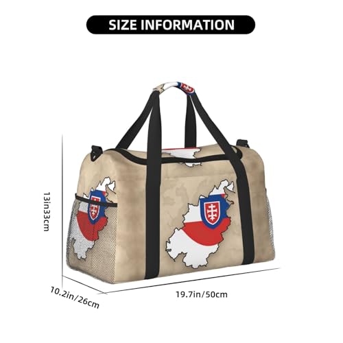 Slovakia flag map02 print Travel Duffle Bag Gym Bag for Women,Puffer Tote Bag,Weekender Overnight Bag Organizer4