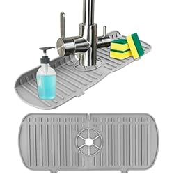 Alfombrilla Fregadero Dimeho Alfombrilla silicona para grifo fregadero cocina almohadilla contra salpicaduras protector drenaje fregadero grifo alfombrilla secado mango bandeja goteo para cocina baño encimera