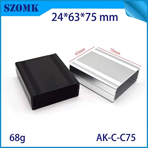 Gimax 4 pcs, 246375mm separated enclosure electronics extrusion aluminum junction housing custom aluminum enclosure - (Color: black)