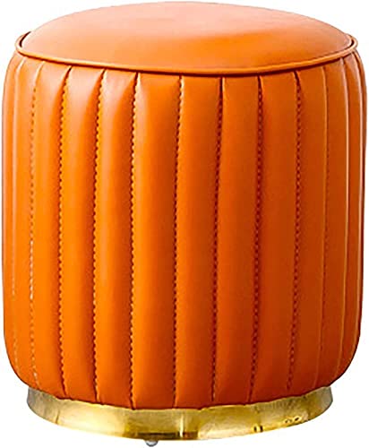 Tabouret de coiffeuse orange avec coffre pour changer de chaussures - 2