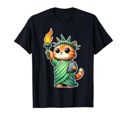Kawaii Cat Statue of Liberty NYC T-Shirt