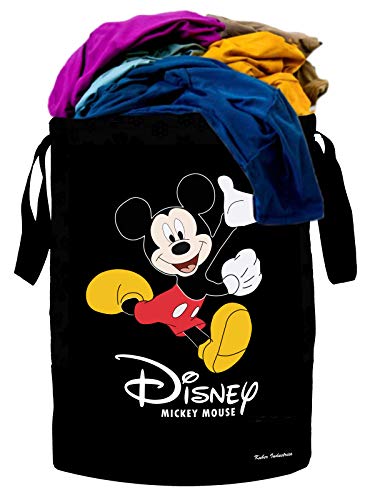 Kuber Industries Disney Print Waterproof Canvas Laundry Bag|Mickey Mouse Print|Toy Storage|Laundry...