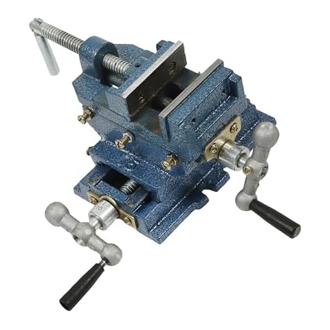 Thomletha 5 Inch Cross Slide Drill Press Vise 2 Way X-Y Heavy Duty Clamp Machine Cross Slide Vise Fit for Clamping Workpiece Processing Cover