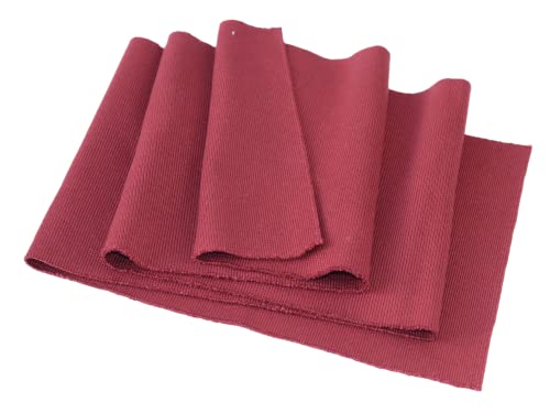 Image of TinaKim Ribbing Knit Fabric, for Waistbands Collar Cuffs Material (Strip of Wine red, 40x8in)