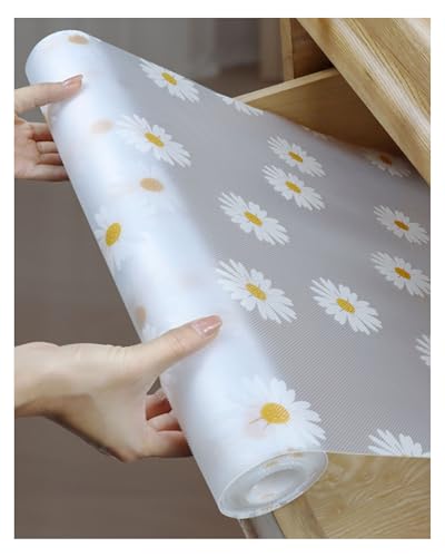Alip食器だな シート 滑り止めシート キッチン 30x300cm 靴箱 シート ズレない 透明 EVA製 引き出し/棚/冷蔵庫 上 汚れ防止 防湿 防油 防虫 万能 騒音対策 水洗いOK 自由にカット可能 接着剤不要 家具保護 デイジー柄プリント