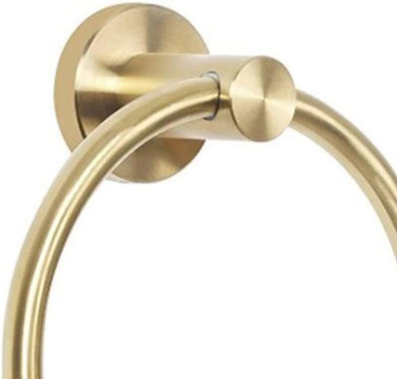 LSLYTQ Gold Stainless Steel Towel Holder, Bathroom Wall Mounted Round Towel Rings, Towel Rack, Kitchen Storage Accessories