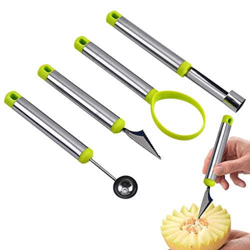 Melão | Melon Baller Scoop Set Com Aço Inoxidável - Cortador removedor sementes para colher frutas f