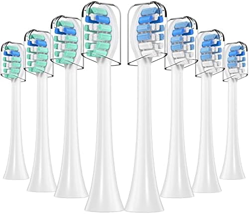 Toothbrush Replacement Heads Compatible with Philips Sonicare, Medium to Soft Electric Brush Head Refills for Sonic Care DiamondClean C1 C2 C3 G2 G3 W2 W3 4100 5100 6100 HX6250 etc, 8 Pack