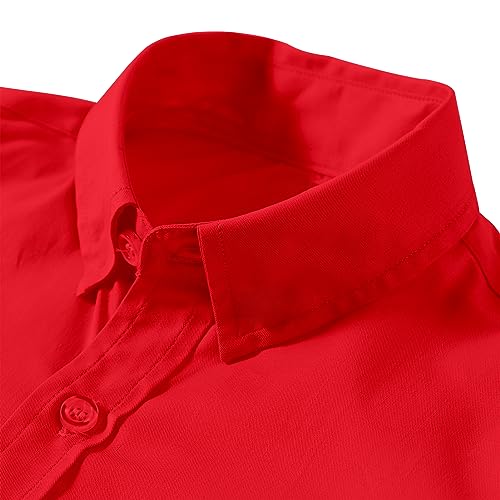 Image of Boys' Button Down Dress Shirts Kids Long Sleeve Solid Collared Uniform Shirt for Toddler Boy (Size 2T-20)
