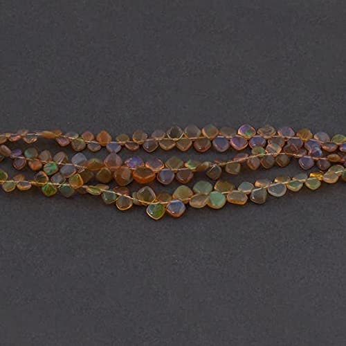 Opale d'Éthiopie LKBEADS trois rangs de perles lisses 5mm-8mm avec perçage précis pour bijoux