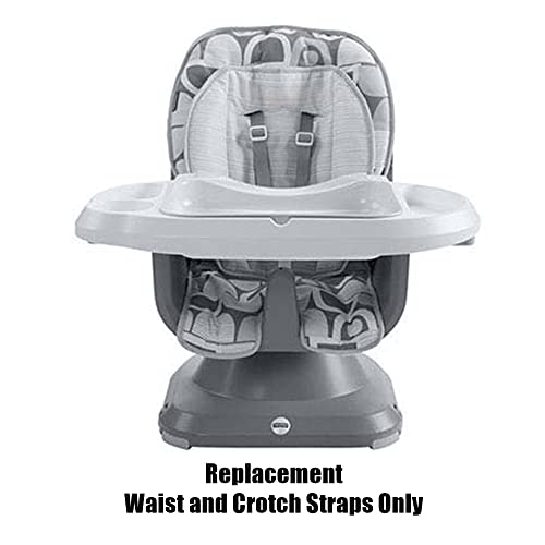 Replacement Parts For Fisher-Price High Chair ~ Fisher-Price Deluxe Spacesaver High Chair - Fpc43 And Fpc44 ~ Replacement Waist And Crotch Straps ~ Gray #TOP3