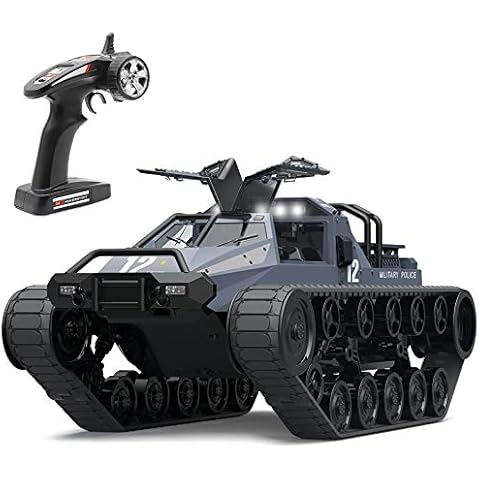 Mostop Remote Control Crawler High Speed Tank Off-Road 4WD RC Car 2.4 Ghz RC Army Truck 1/12 Drift Tank RC Tank for Kids Adults Cover