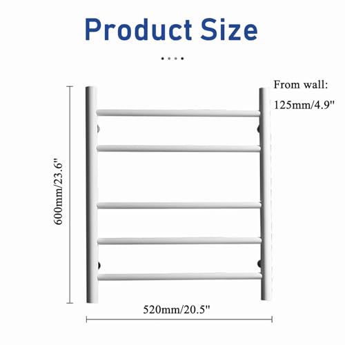 Sèche-serviettes électrique en acier inoxydable 304 durable et design épuré - 8