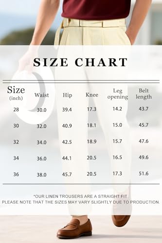 GINGTTO Linen Dress Pants Men Straight Fit Lightweight Summer Beach Casual Pants Men 7