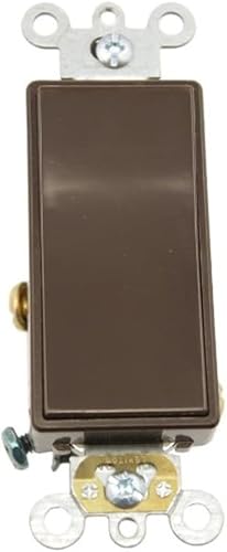 Leviton 15 Amp, 120/277 Volt, Decora Plus Rocker Single-Pole AC Quiet Switch, Commercial Grade, 5691-2, Brown, (Pack of 10)