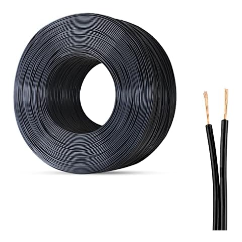 inodiref 10 Meter 24AGW Electrical Wire, 0.2 mm² 2 Core Flexible PVC Electrical Cable, Flexible Copper Extension Wire Cable, Outer Diameter 3.6MM, Flat Power Cable for Installing Low-Power Appliances Cover