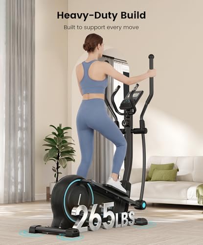 Dripex Elliptical Exercise Machine, Hyper-Quiet Magnetic Elliptical Machine for Home, 15.3\" Stride Elliptical Training Machines with 16 Levels Resistance, 17.64LBS Flywheel, Pulse Sensor