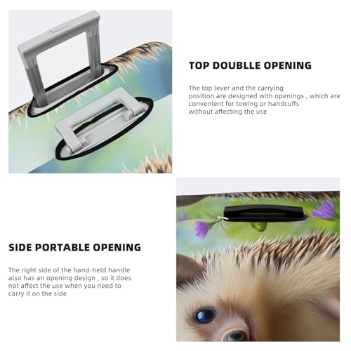 Cute Hedgehog Garden Luggage Cover Elastic Washable Protector Anti-Scratch Travel Suitcase Covers With Concealed Zipper For 18-32 Inch Luggage Large4