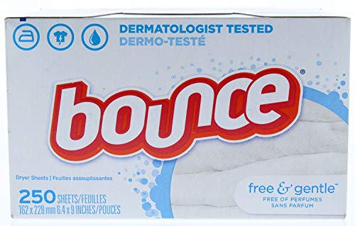 250ct of Bounce Fabric Softener Dryer Sheets, Free & Gentle