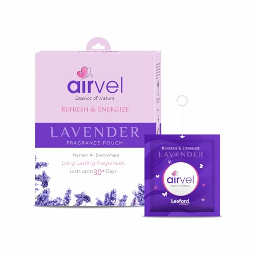 Image of Airvel Lavender Freshener Pouch 6Pcs (10g Each) | Safe, Non-Toxic Air Freshener | Long-Lasting Bathroom Freshener for Toilet | Odour Remover | Air Freshener for Toilet | Up to 30 Days