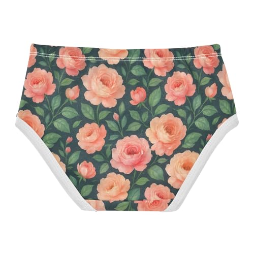 Joisal Cotton Girls Underwear Toddler Vintage Floral Pink Flowers Panties Little Girl Durable Briefs Undies Kids 2t2