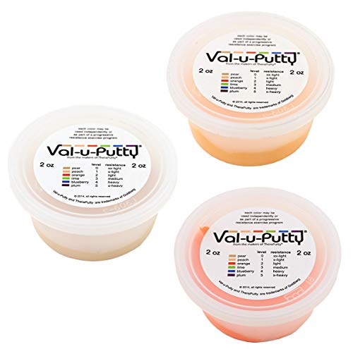 Val-u-Putty Exercise Putty - Pear, Peach, Orange - 2 oz Each - Bundle