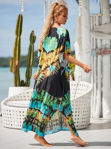 Image of Kaftan Dresses for Women Plus Size Bathing Suit Cover up Caftan Maxi Beach Dresses