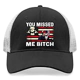 FOGMETROP You Missed Me Bitch Hat Trucker Hat Women Funny Baseball Hats Funny Birthday Gifts, Black-10
