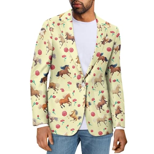 Men's Casual Blazer One Button Long Sleeve Blazer Suit Jackets Slim Fit Sports Coats with Pocket S-5XL3