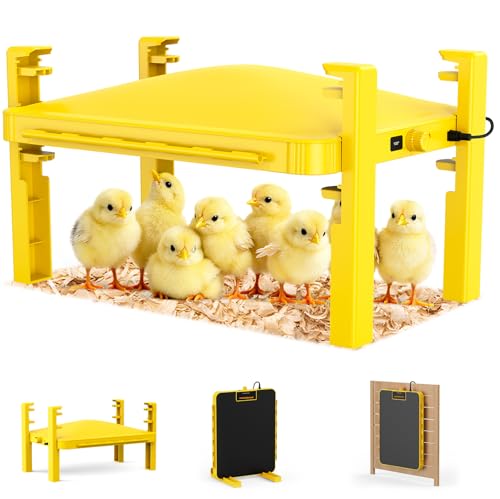 Brooder Plate for Chicks Chicken Brooder Heater with Temperature Sensor Radiant Heating Panel for Chicken Coops Poultry (Yellow)