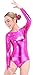 Speerise Girls Kids Long Sleeve Shiny Metallic Dance Gymnastics Leotard, Gold, 4-6