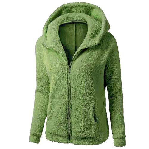 Generisch Parka GüNstig Damen Winterjacke Winter Coat mit Kapuze Mantel mit Teddy-Fell Softshellmantel Stehkragen Reißverschluss Übergangsjacke Eingrifftaschen Loose fit Outdoorjacke