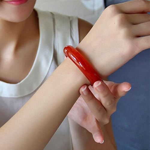 Gemstone Bangles for Women, Genuine Translucent Brazilian Red Agate, Gift for Wife on Valentine's Day2