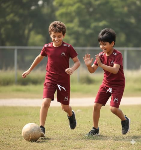Image of MIST N FOGG Boys and Girls Sports Dry Fit T-Shirts and Short Set