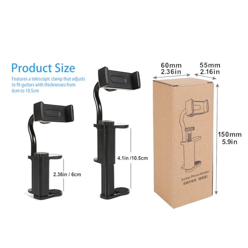 Support de téléphone pour guitare orientable pour lecture et streaming - 5