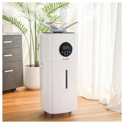 LACIDOLL Large Humidifiers Whole-House Style Commercial&Industrial Humidifier 2000 sq.ft, 5.5Gal Ultrasonic Cool Mist Top Fill Humidifier 21L 2000ML/H Dual 360° Nozzles 3 Speed
