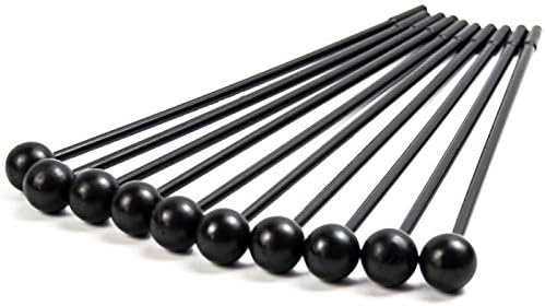 Framendino, 10 Pack Plastic Bell Mallets Solid Drum Percussion Sticks Hammer for Drum Chime Xylophone 11 Inch Long Black