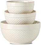 Ensemble de bols de mélange en céramique 3, Grandes cuvettes (10"/8"/6") pour cuisson, cuisine, service, préparation des aliments, pétrissage, salade et soupe