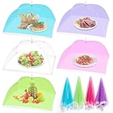 5 Pack Food Cover Tents, Food Covers for Outdoors, Mesh Cover, Reusable and Collapsible Outdoor Picnic Net for...