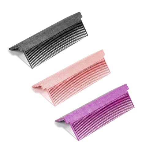 3 Pack Clip On Flat Iron Comb Attachment, Heat Resistant Hair Straightener Styling Comb Accessory for Curly Straight Hair, Home Salon Use Black Purple Pink image 4