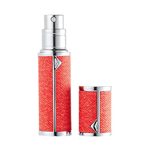 Travelofo Parfümzerstäuber Sprühflasche, Mini Reise Parfümflaschen, 5ml Parfümzerstäuber nachfüllbare Flasche, kleiner Parfümspender Halter für Mann und Frau (rot) Cover