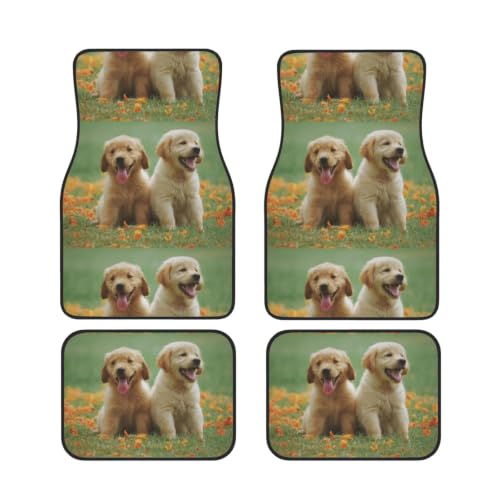 Alfombrillas de coche de neopreno premium con diseño de cachorros Labrador