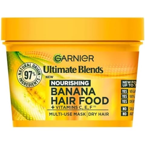 Garnier Ultimate Blends Hair Food Banana 3-in-1 Dry Hair Mask Treatment Cover