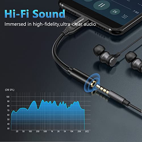 Image of Kinsound USB C to 3.5 mm Jack Audio Connector (Black)