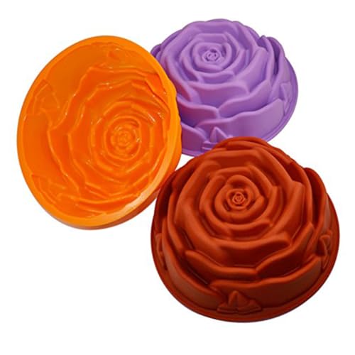 STOBAZA Rose Flower Silicone Baking Moulds for Cake Muffins Jelly Pudding and Flan Random Color Craft Mold for Creative Baking and Dessert Making