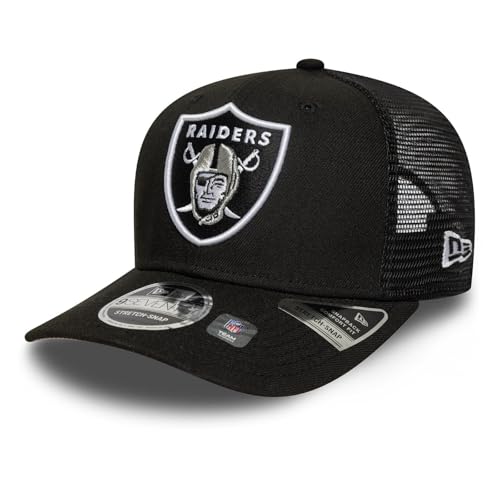 New Era Men's Black Las Vegas Raiders Main Trucker 9SEVENTY Stretch-Snap Hat