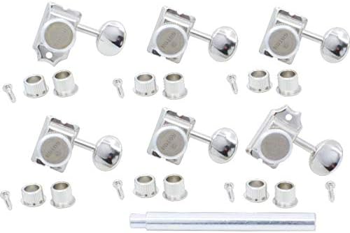 Tuner - Gotoh, Magnum Lock Trad, Finger Lock, 6-in-line, Color: Nickel