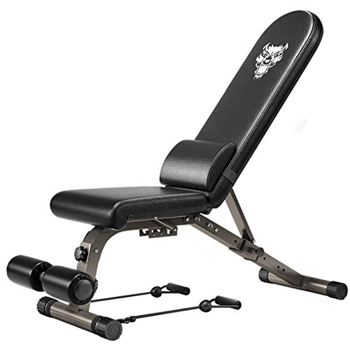 ER KANG Adjustable Foldable Weight Bench, 800 lbs Weight Capacity Workout Bench with Extra Backrest, Sit Up Bench, Decline/Incline/Flat for Home Gym, Strength Training, Weightlifting