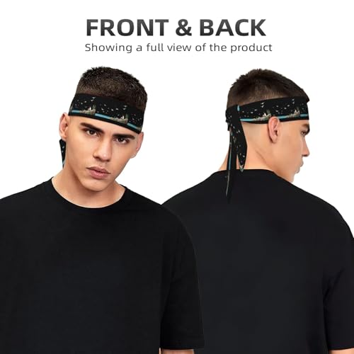 Little Girl Watching Seagulls on The Reef Printed Sports Headscarf, Casual Headband, Elastic, Sweat Absorbing, Adjustable, Anti Slip3